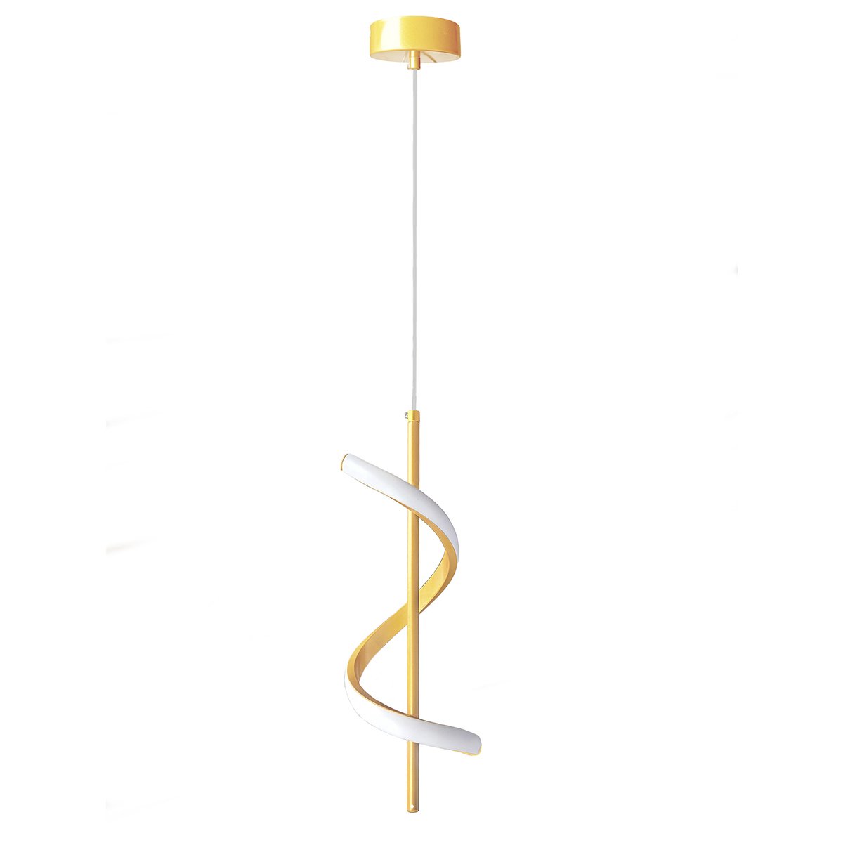 Pendente Led Dourado Moderno Espiral 10w Cabeceira Bet31