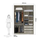 Ver imagem 2 de Guarda-roupa Solteiro Luciane 2 Portas 3 Gavetas Prime Plus 159 Cm com Espelho Reflecta