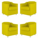 Ver imagem 1 de Kit 04 Cadeira Poltrona Tilla Recepção Hospital Suede:amarelo