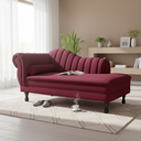 Ver imagem 1 de Recamier Decorativo Divã Amsterdã 147cm Lado Direito Suede Marsala