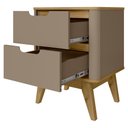 Ver imagem 4 de Kit 2 Mesa de Cabeceira 2 Gavetas Pes Madeira 50 cm Vicenza Fendi Hannover Dcasa