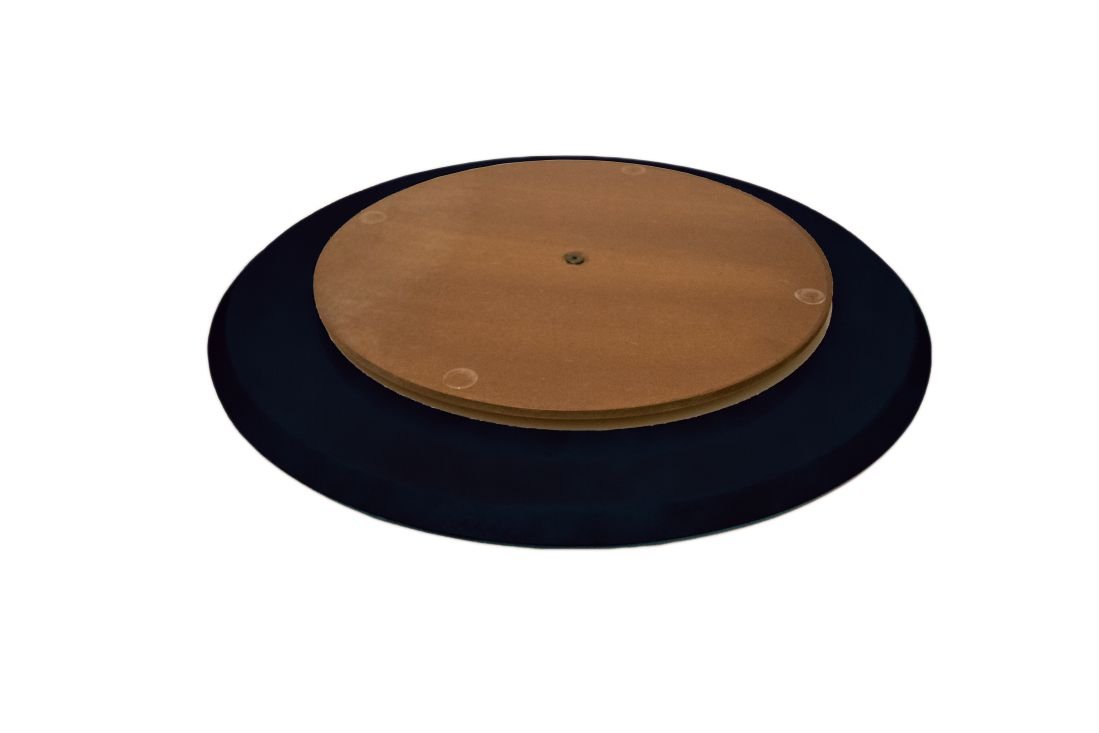 Prato Giratorio Com Vidro Sob O Tampo de 45CM Decoraper Preta - 4