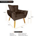 Ver imagem 3 de Cadeira Poltrona Opala para Penteadeira Camarim Suede Marrom Chocolate - Borsuk