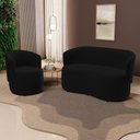 Ver imagem 2 de Kit 2 Poltronas e 1 Namoradeira Aisha Orgânica Suede Preto