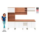 Ver imagem 5 de Cozinha Completa Thela Macadâmia (2 Aéreos + 2 Balcões + 1 Paneleiro) 5pçs Freijo/branco -
