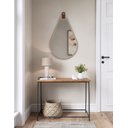 Ver imagem 3 de Espelheira Gota 76x50cm em Mdf e Suporte em Couro Cappuccino