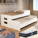 Ver imagem 4 de Bicama Solteiro Brasil Cama com Auxiliar e 2 Colchões D20 Cor:branco