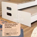 Ver imagem 3 de Bicama Solteiro Brasil Cama com Auxiliar e 2 Colchões D20 Cor:branco