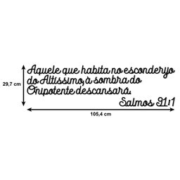Versículo Bíblico Salmos 91:1 em MDF 6mm Vazado - 2