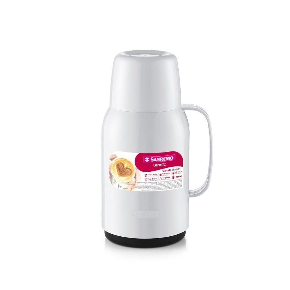 Garrafa Térmica Plástica Gostar Branca 750ml Termic Sanremo - 2