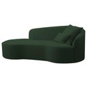 Ver imagem 1 de Divã Recamier Curvo Sala de Estar Inglaterra Lado Esquerdo 200cm Linho Verde - Incasa Decor