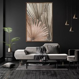 Quadro Decorativo Tela Vertical Folha Seca Com Moldura e Sem Vidro 40X60 - 2