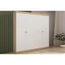 Ver imagem 1 de Guarda Roupa Casal 4 Portas e 2 Gavetas Europa Savana/Branco - Genialflex