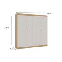Ver imagem 2 de Guarda Roupa Casal 4 Portas e 2 Gavetas Europa Savana/Branco - Genialflex