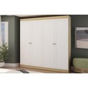 Ver imagem 5 de Guarda Roupa Casal 4 Portas e 2 Gavetas Europa Savana/Branco - Genialflex