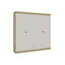 Ver imagem 4 de Guarda Roupa Casal 4 Portas e 2 Gavetas Europa Savana/Branco - Genialflex