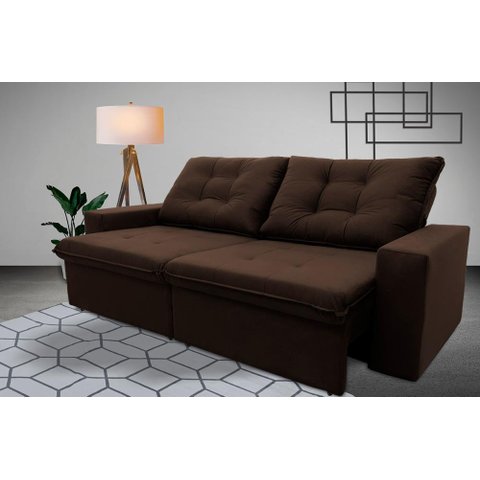 Sofá Retrátil/Reclinável Malta 2,00m Suede Velut com Molas no Assento King House