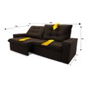 Ver imagem 3 de Sofá Retrátil/Reclinável Malta 2,00m Suede Velut com Molas no Assento King House