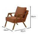 Ver imagem 2 de Poltrona Mona Pés de Madeira Linho Sala Escritorio Decoração:terra Cota