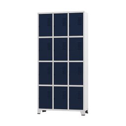 Armário Roupeiro de Aço para Vestiário 12 Portas Locker Azul Marinho com Chave - 1