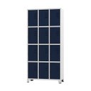 Ver imagem 1 de Armário Roupeiro de Aço para Vestiário 12 Portas Locker Azul Marinho com Chave