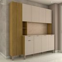 Ver imagem 6 de Armário de Cozinha com Balcão Talim 9 Portas 1 Gaveta Freijó/vanilla - Panorama Móveis