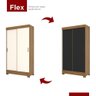 Guarda Roupa Solteiro B351 Flex 2 Portas Deslizantes Nature/Preto com Espelho - Móveis Briz - 4
