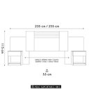 Ver imagem 4 de Cabeceira Casal Extensível e Mesas Cany Flex M07 Off/cinza/freijó - Mpozenato