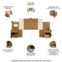 Ver imagem 3 de Cabeceira Casal Extensível e Mesas Cany Flex M07 Off/cinza/freijó - Mpozenato