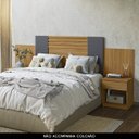 Ver imagem 2 de Cabeceira Casal Extensível e Mesas Cany Flex M07 Off/cinza/freijó - Mpozenato