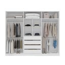 Ver imagem 3 de Guarda-roupa Casal Madrid 6 Portas 4 Gavetas Cinza/branco - Politorno