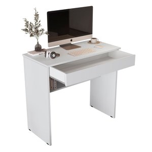 Escrivaninha Vitoria Mesa 70 Cm com 1 Gaveta Nicho Qualitare:branco