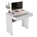 Ver imagem 1 de Escrivaninha Vitoria Mesa 70 Cm com 1 Gaveta Nicho Qualitare:branco
