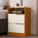 Ver imagem 2 de Mesa de Cabeceira com Gavetas Kit 2 Sole Flex Cinamomo/off - Albatroz