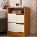 Ver imagem 7 de Mesa de Cabeceira com Gavetas Kit 2 Sole Flex Cinamomo/off - Albatroz
