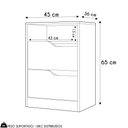 Ver imagem 4 de Mesa de Cabeceira com Gavetas Kit 2 Sole Flex Cinamomo/off - Albatroz