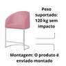 Banco Banqueta Alta Poltrona Mia Base de Metal Branca Suede - 7