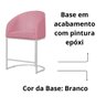 Banco Banqueta Alta Poltrona Mia Base de Metal Branca Suede - 5