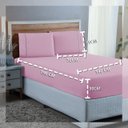 Ver imagem 6 de Kit Roupa de Cama Casal Algodão 300 Fios com Ponto Palito 3 Peças:rosa