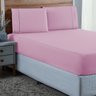 Kit Roupa de Cama Casal Algodão 300 Fios com Ponto Palito 3 Peças:rosa - 3