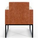 Ver imagem 3 de Kit 2 Poltronas Decorativas Sala Base Fixa Metal Helô L02 Linho Cru Couríssimo Camel - Lyam