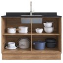 Ver imagem 5 de Cozinha Completa 100% MDF Modular Édez Une, 15 Portas 6 Gavetas e Tampo, Off White e Louro Freijó