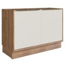 Ver imagem 4 de Cozinha Completa 100% MDF Modular Édez Une, 15 Portas 6 Gavetas e Tampo, Off White e Louro Freijó