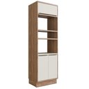 Ver mais imagens de Cozinha Completa 100% MDF Modular Édez Une, 15 Portas 6 Gavetas e Tampo, Off White e Louro Freijó