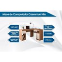 Ver imagem 3 de Mesa de Computador Nilo C/ 1 Porta e 1 Gaveta Branco - Caemmun