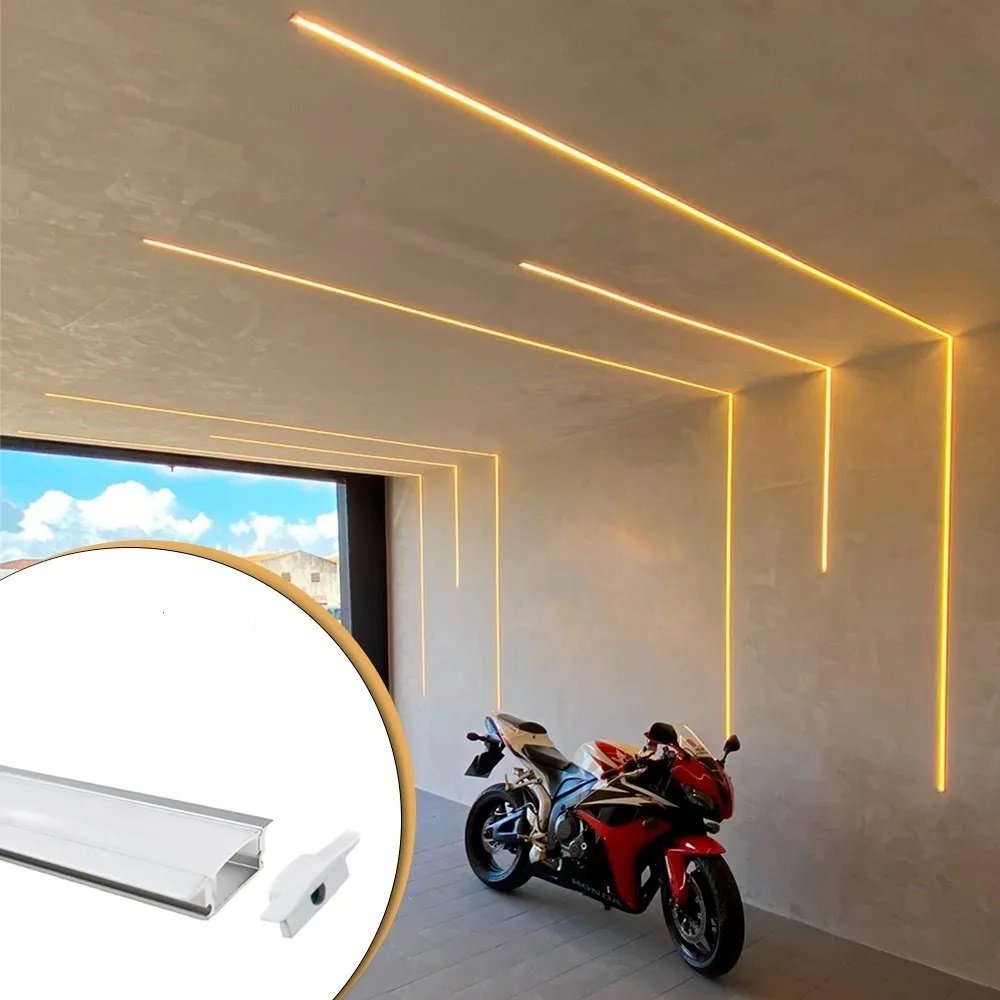 Perfil Alumínio Slim 25mm Branco Para Fita Led Sobrepor 2m - 8