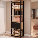 Ver imagem 1 de Guarda Roupa Genialflex Closet Modulado Aberto 2 Gavetas Freijó Preto Fosco