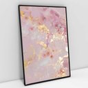 Ver imagem 3 de Quadro Decorativo em Canvas Abstrato Mármore Rose Gold Delux TaColado Moldura Flutuante 4,5cm Freijó