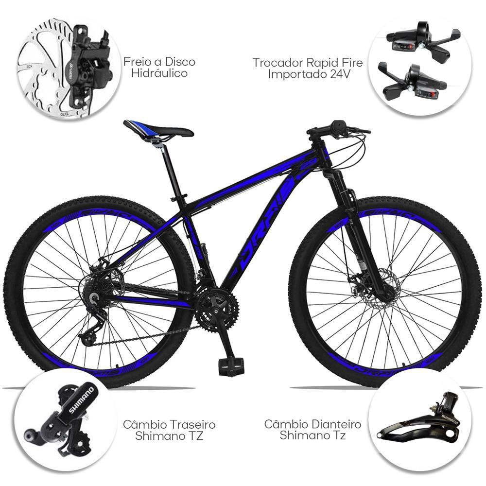 Bicicleta 24V Drais Aro 29 Freio a Disco Hidráulico Preto/Azul 15" - 223 - 3