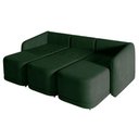 Ver imagem 3 de Sofá Cama Modulado Retrátil e Reclinável Decorativo Varsóvia 306cm Veludo Verde G33 - Gran Belo